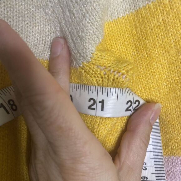 Wild fable Women Cardigan Crop Sweater Balloon Sleeve Red Yellow Pink Small - Picture 5 of 6